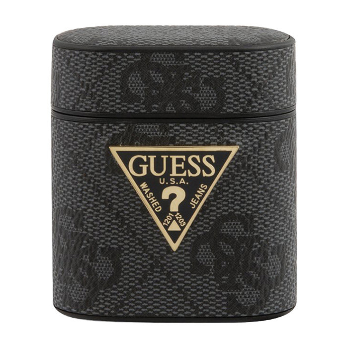 Чехол кожаный Guess 4G with metal logo для AirPods