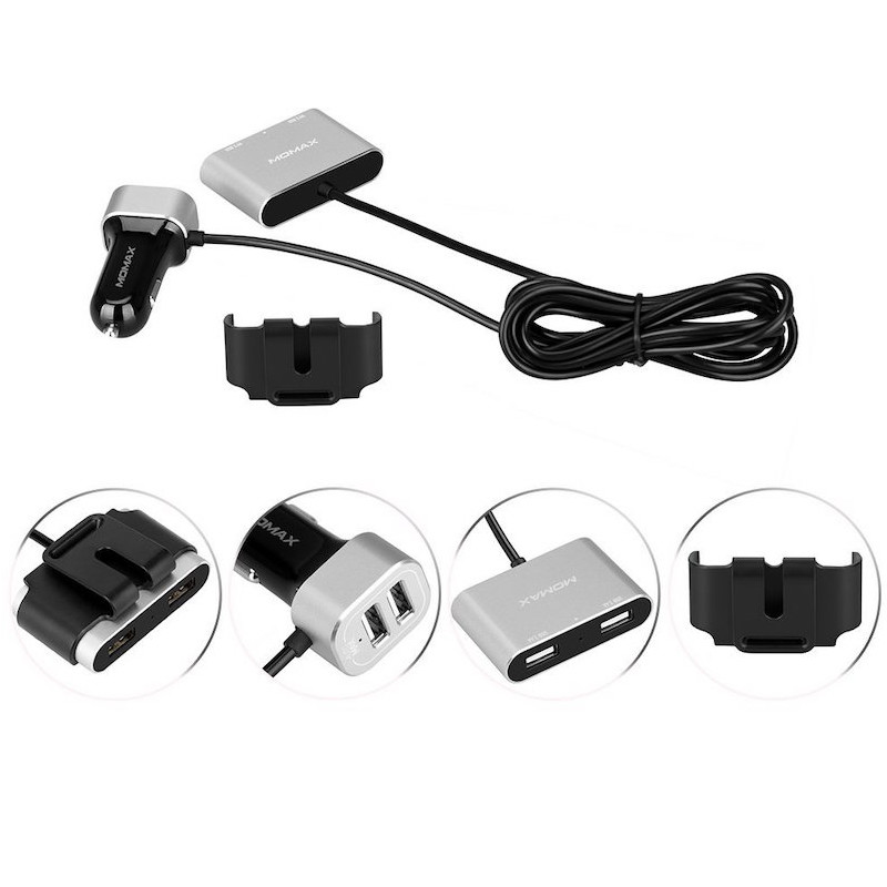 Автомобильное ЗУ Универсальный 4 USB Выход Momax UC6 9.6A