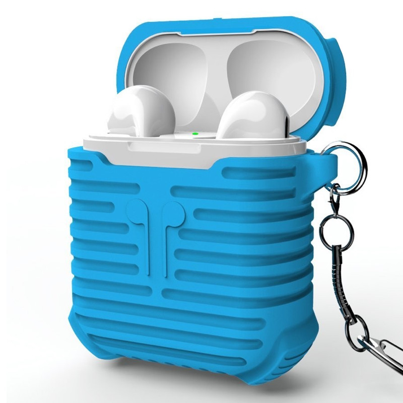 Чехол резиновый с ремешком для наушников Apple AirPods Coteetci