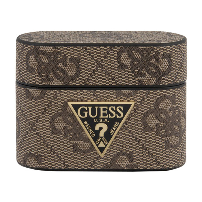 Чехол кожаный Guess 4G with metal logo для AirPods Pro