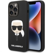 Чехол iPhone 14 Pro Max Накладка Силикон Karl Lagerfeld Liquid Silicone Karl's Head Hard