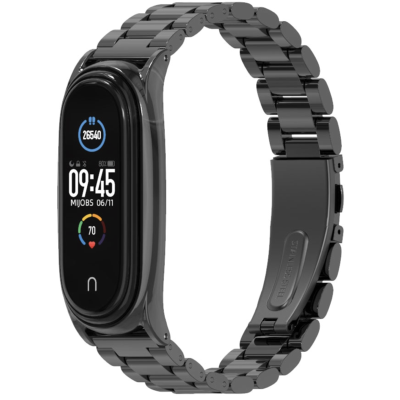 Браслет для фитнес трекера Xiaomi Mi Band 5 Металл, Блочный