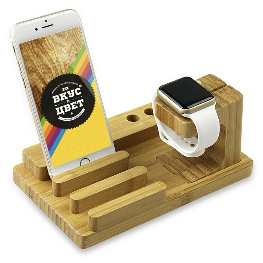 Dock Станция Seenda бамбуковая для Apple Watch и iPhone