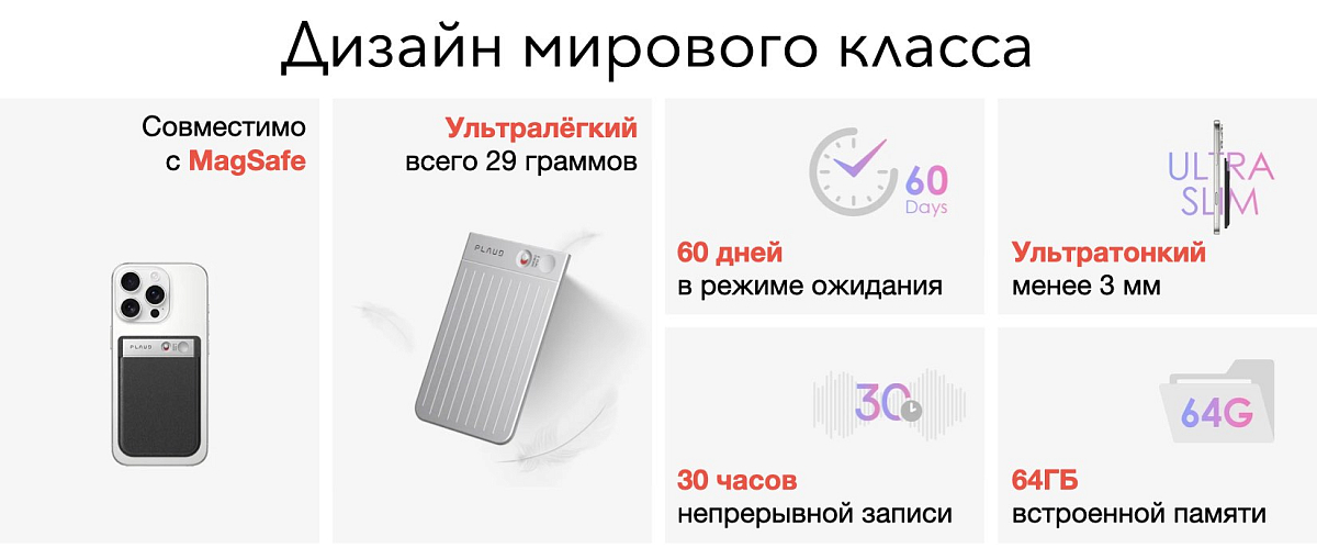 Умный диктофон PLAUD Note Starlight