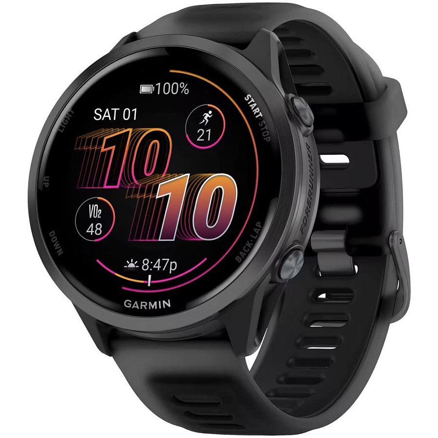 Garmin Forerunner 570, 47мм, Черные, Черный ремешок